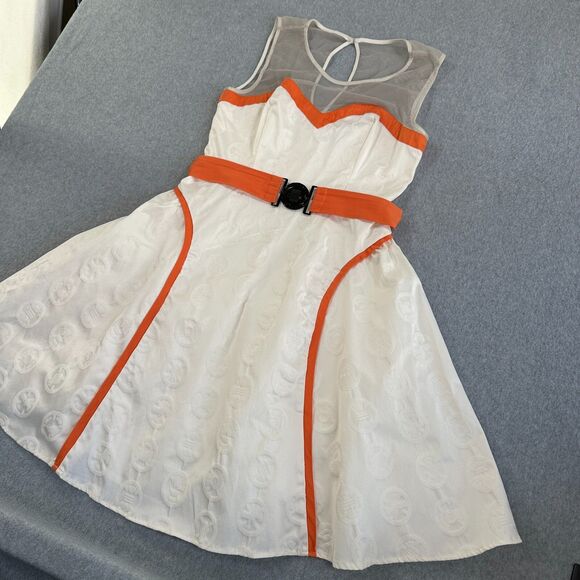 Star Wars Her Universe BB-8 Dress Size L White Orange Cosplay Belted Star Wars - Picture 7 of 16